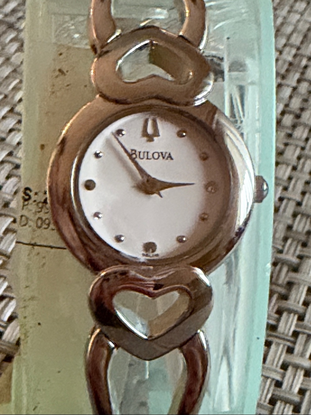 Bulova Silver Heart-Link Women's Bracelet Watch